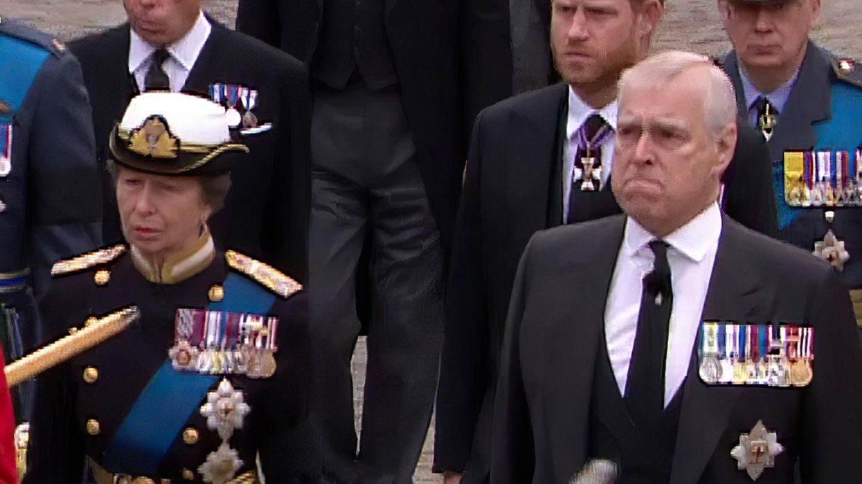 Prince Andrew fights back tears as Queen's funeral begins