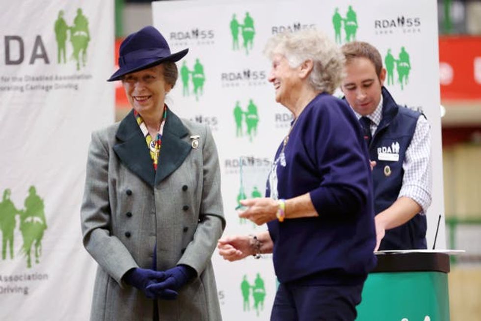 Princess Anne at the Riding for the Disabled Association national championships at Hartpury College - her first engagement back after her horse-related incident