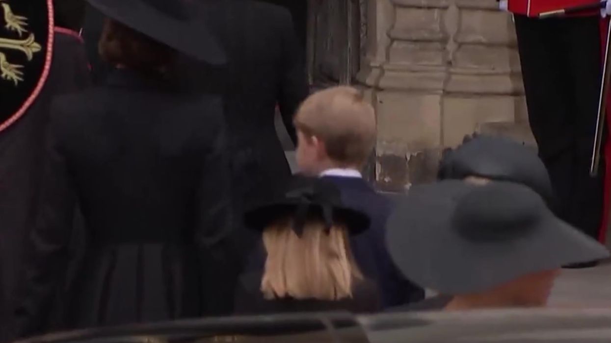 Princess Kate arrives at the Queen’s funeral with George and Charlotte