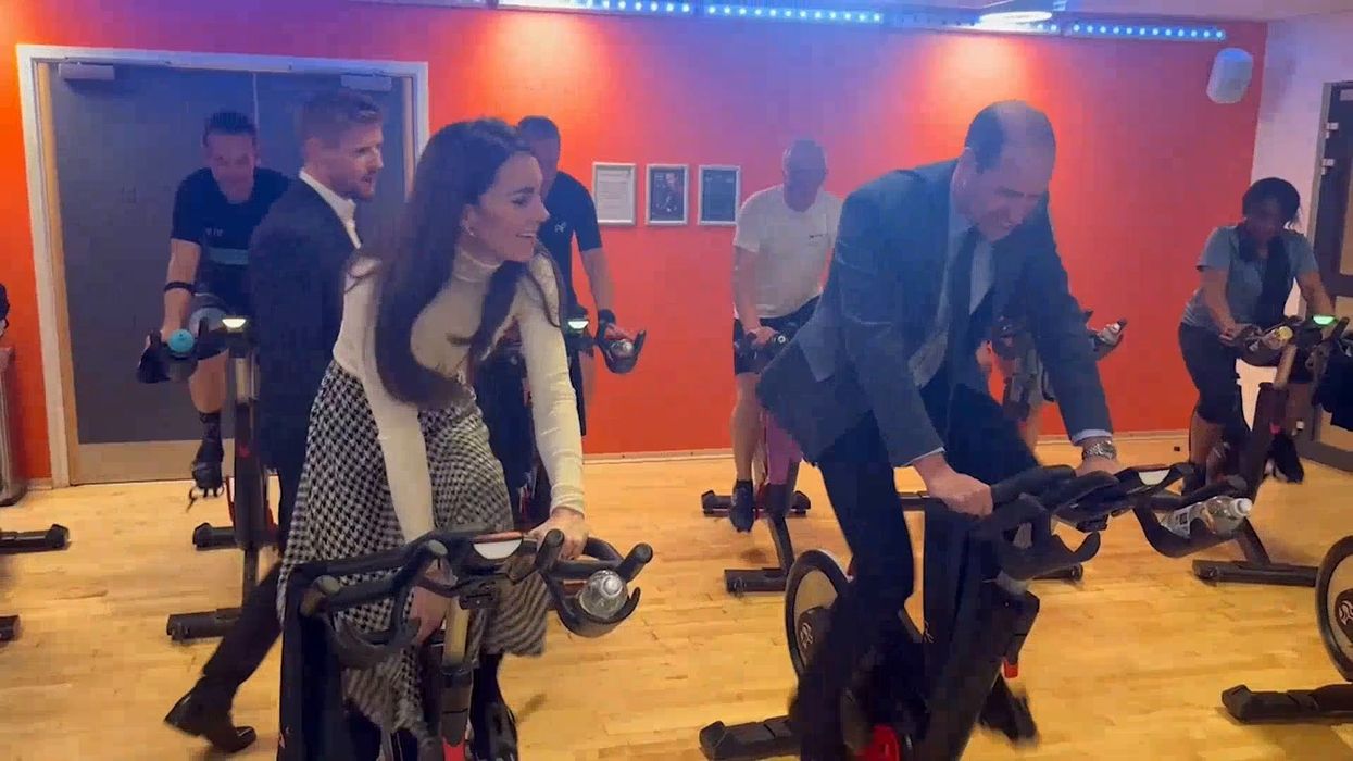 Princess Kate absolutely dominates William at spin class - while wearing heels