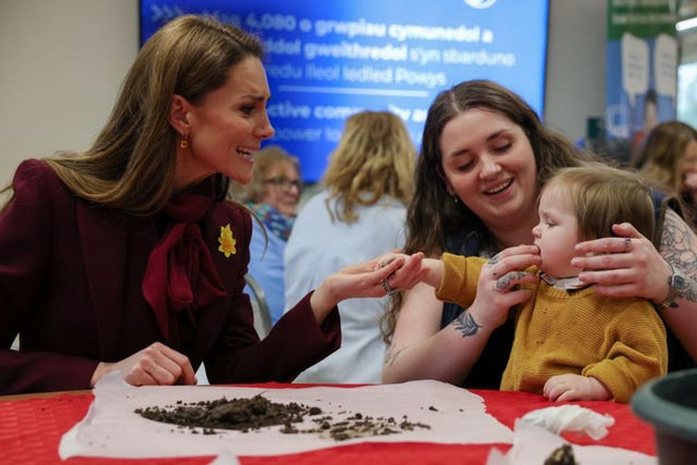 Princess of Wales with a young child and their mother