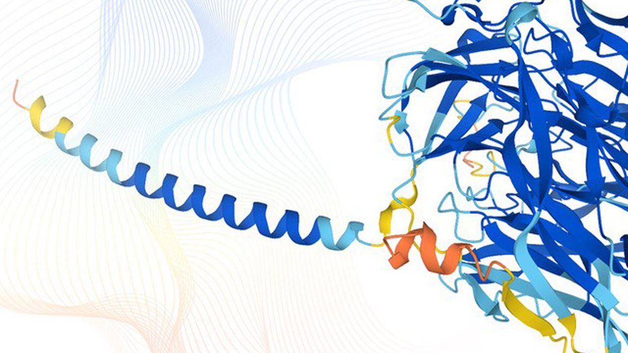Protein structures representing the data obtained using AlphaFold (Karen Arnott/EMBL-EBI)