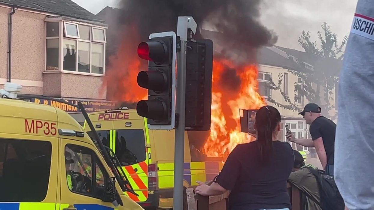 Far-right Southport rioter's genitals hit by brick thrown by his own side in viral video