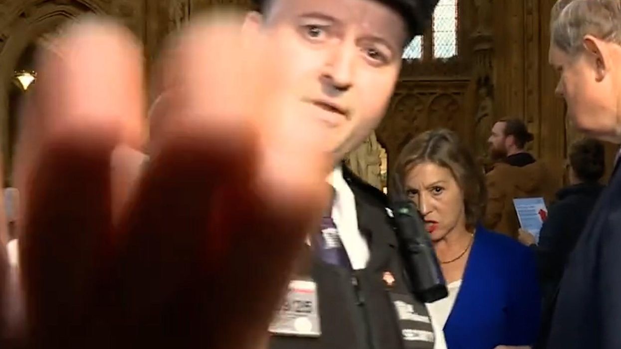 Bizarre moment Commons security try to stop Sky News broadcasting Greenpeace protest