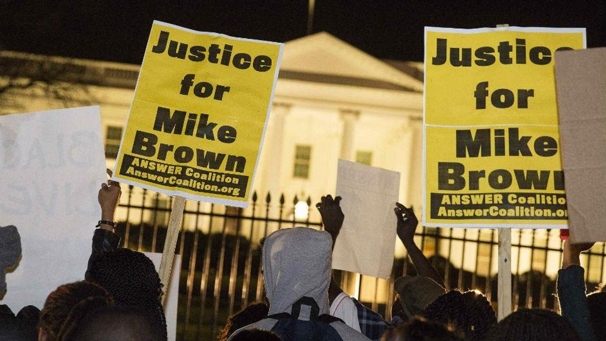 Protesters outside the White House in Washington DC