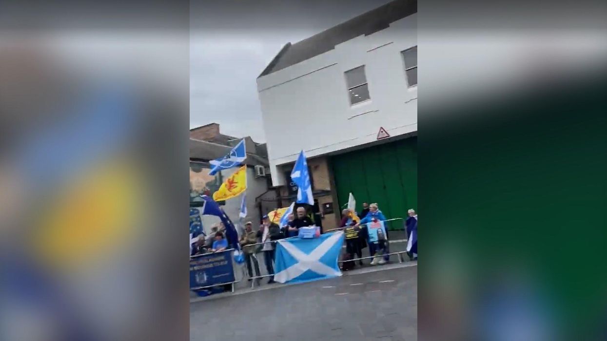 Protesters shout 'Tory scum' at attendees of Tory leadership hustings