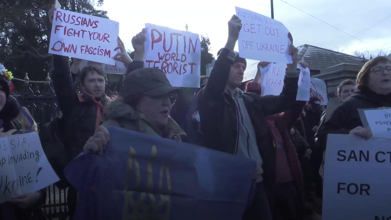 Video of Ukrainian man trying to stop convoy of Russian trucks by himself goes viral