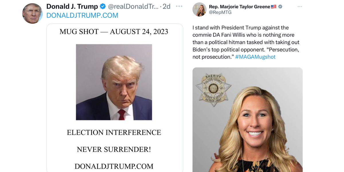 Trump supporters are publishing their own 'mugshots' in solidarity