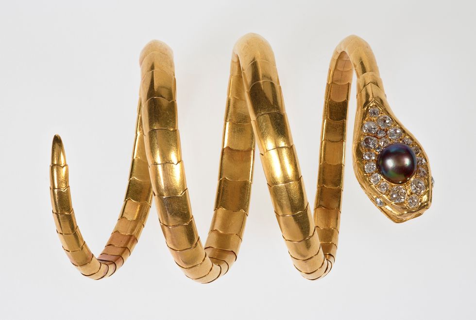 Queen Alexandra\u2019s articulated serpent bracelet c.1870.