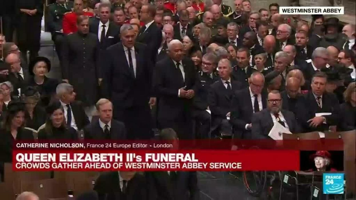 African leaders pictured squished on minibus at funeral as Biden drives around in Beast