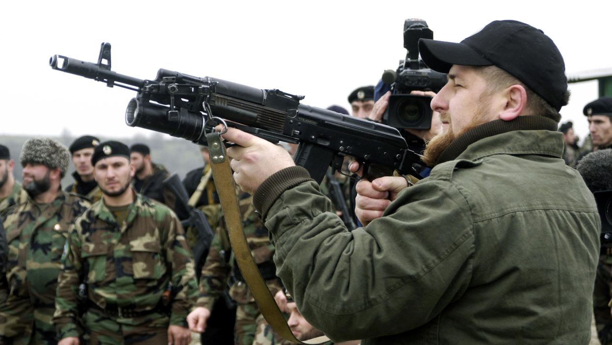 Ramzan Kadyrov, current President of Chechnya, pictured in November 2005 displaying his shooting skills at a firing range.
Picture: