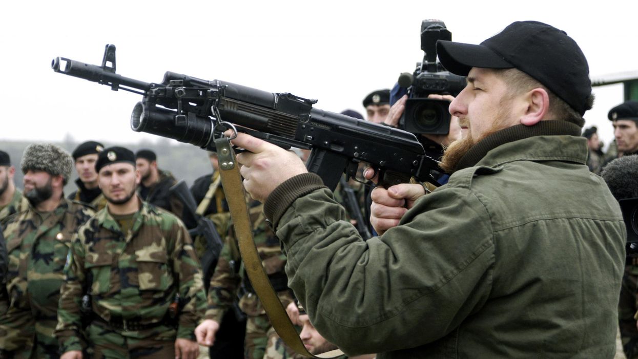 Ramzan Kadyrov, current President of Chechnya, pictured in November 2005 displaying his shooting skills at a firing range.
Picture: