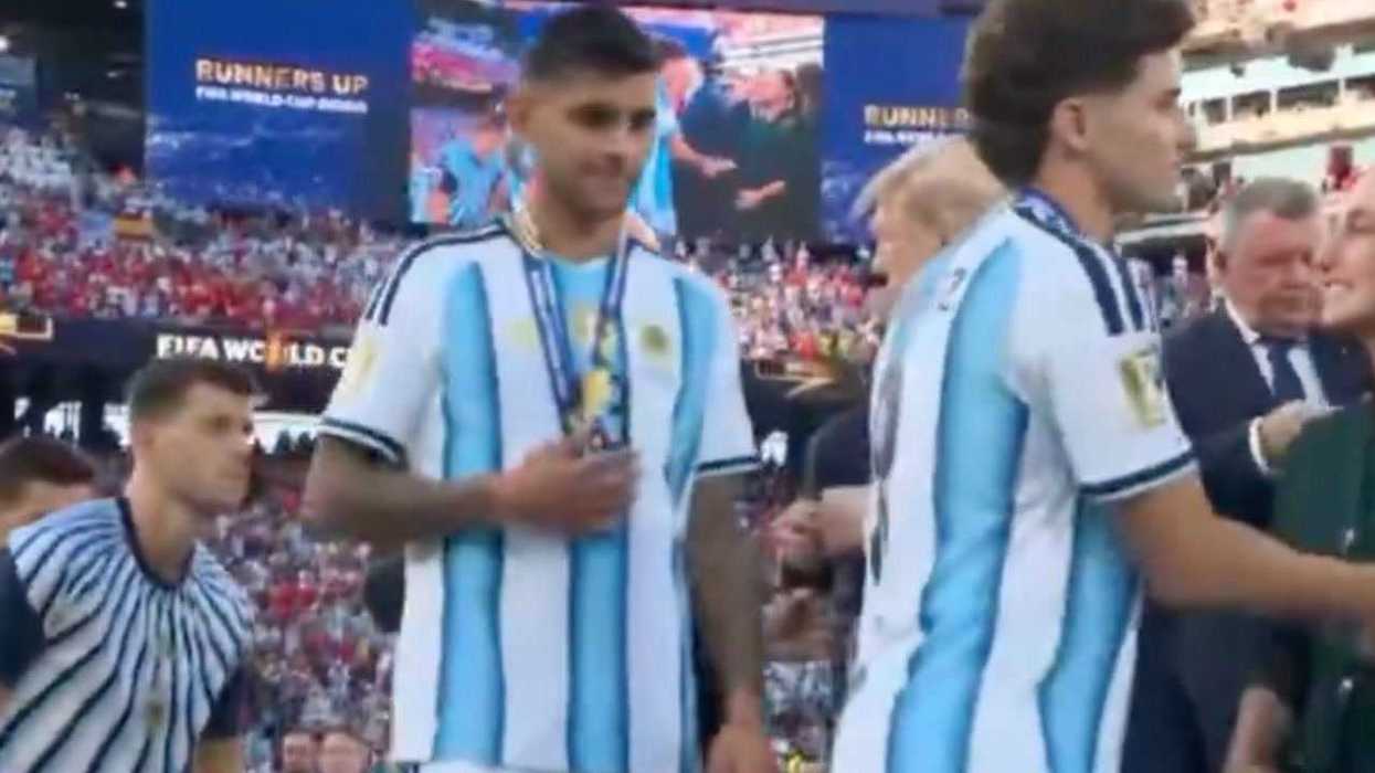 After all that, Trump gets 'cut out' of Spain’s World Cup trophy photo