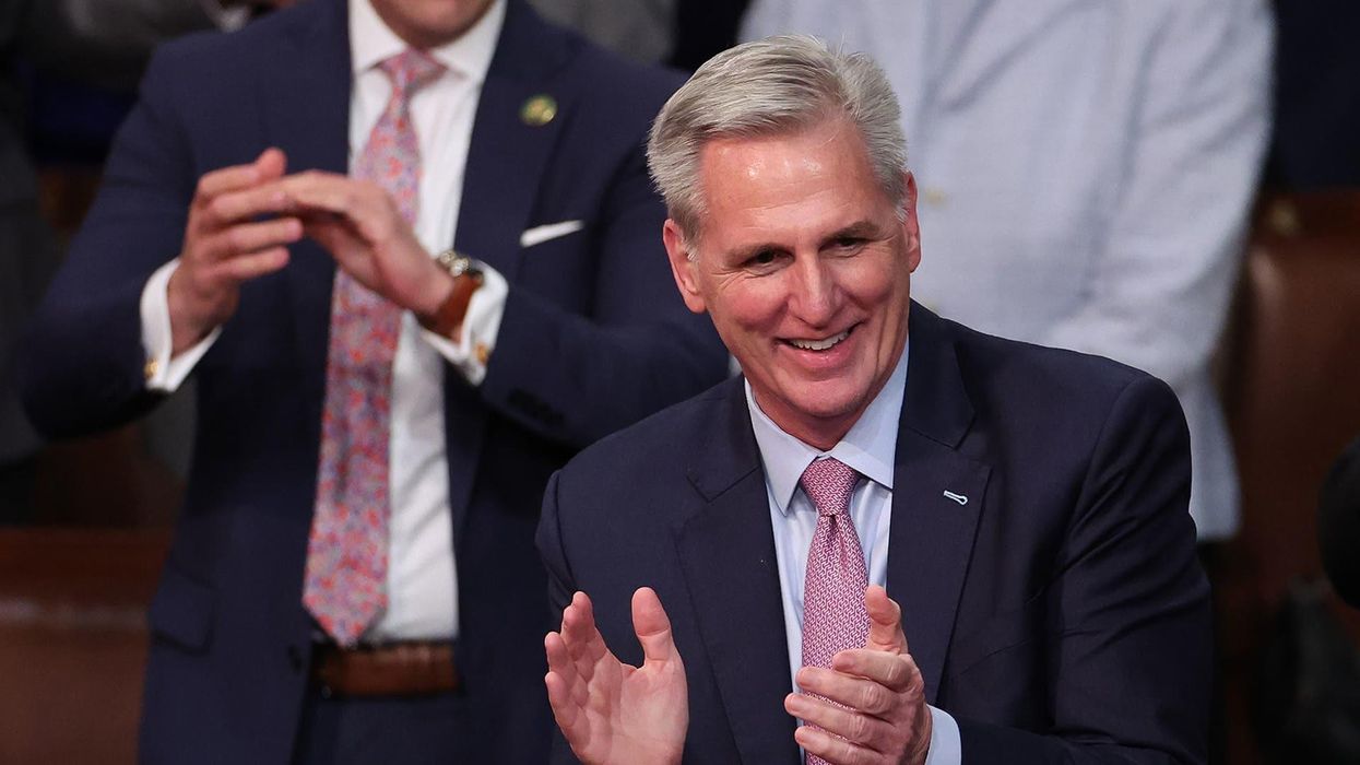 House speaker Kevin McCarthy calls on people to ‘back the blue’ - but there’s one small problem