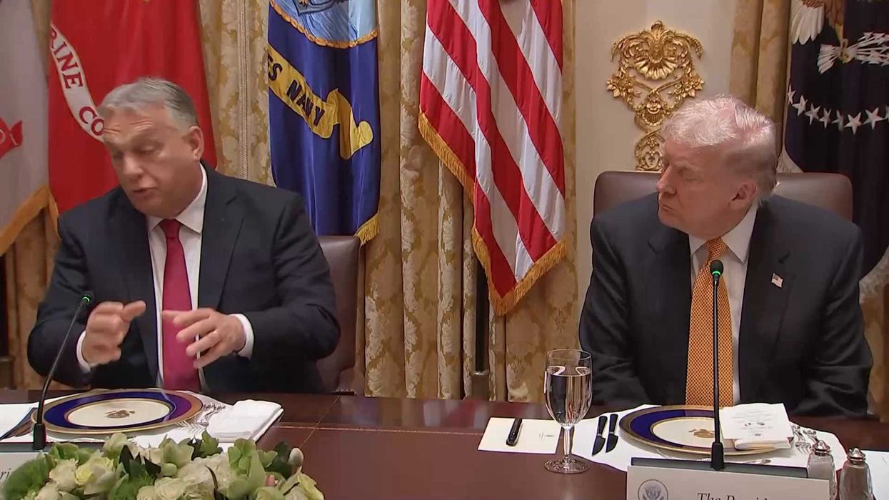 Trump and Orbán condemned for ‘creepy’ remarks aimed at Karoline Leavitt