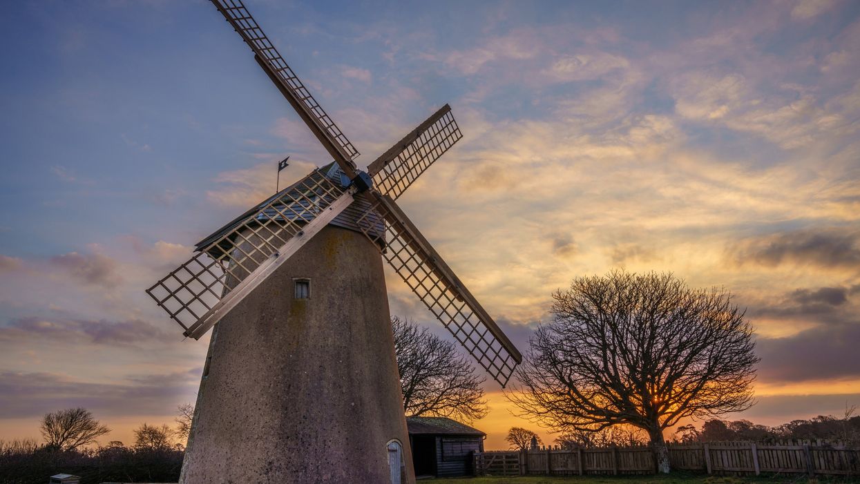 Renovation work on Bembridge Windmill on the Isle of Wight