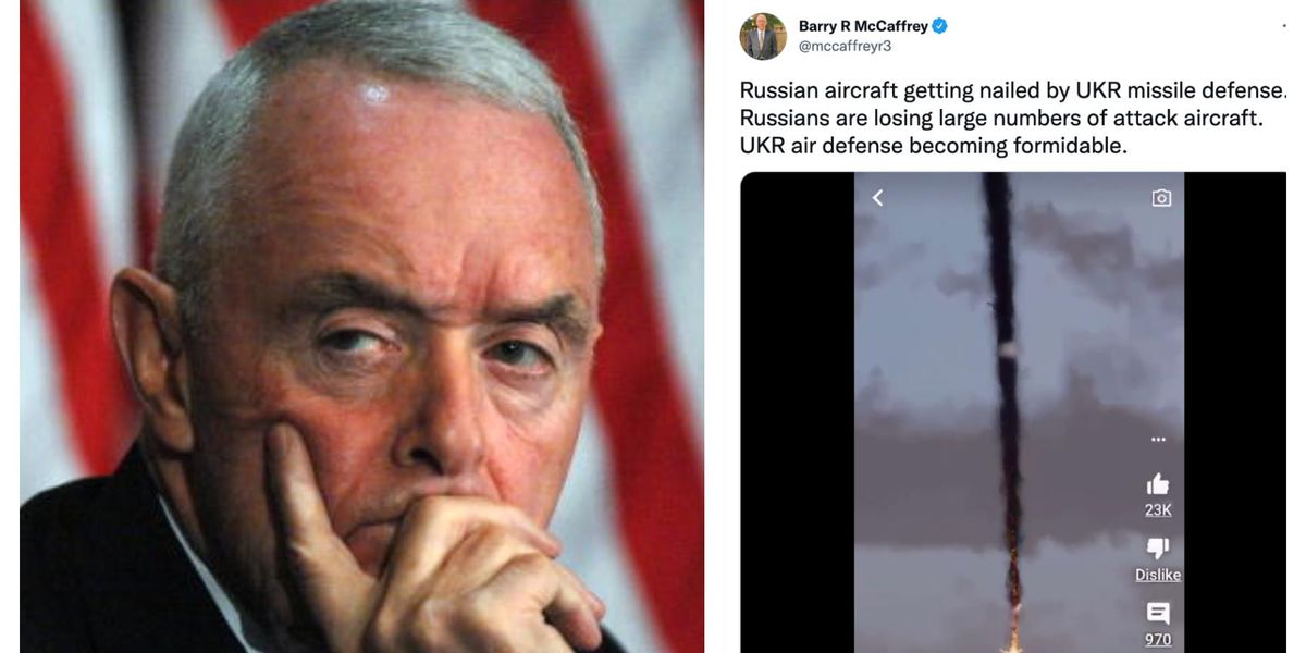 Barry R Macaffrey Four-star retired general thinks video game footage is the Ukraine ...