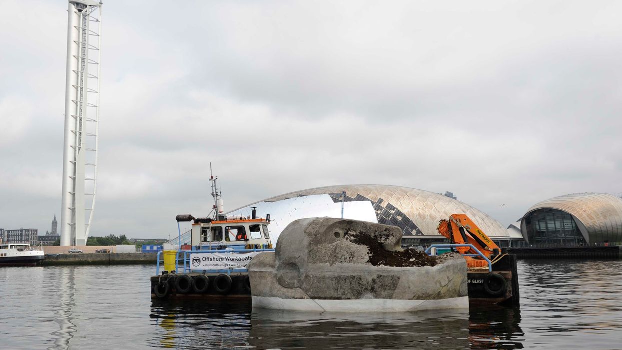 Richard Groom’s giant floating head sculpture, created for the 1988 Glasgow Garden Festival, has been restored and is going back on show to the public (Colin Hattersley Photography/Sculpture Placement Group/PA)