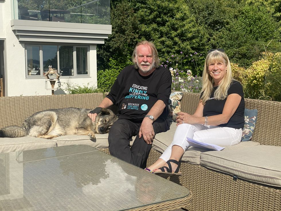 Rick Wakeman with Animals Asia founder Jill Robinson
