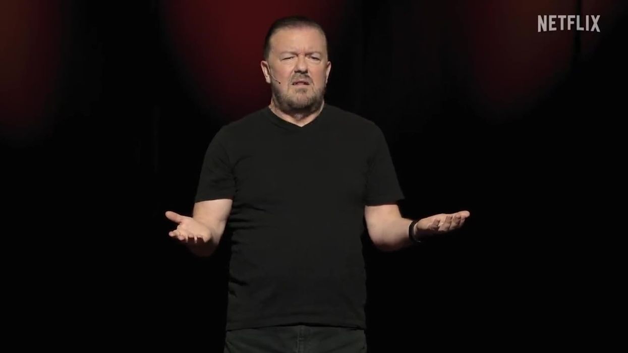 Two missing words from Ricky Gervais Netflix blurb tell you everything about new special
