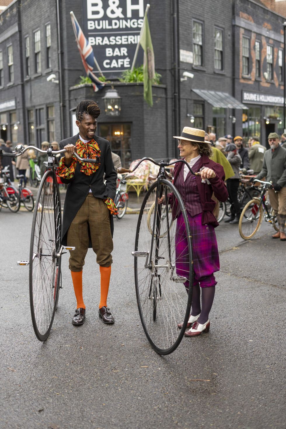 Riders donning their best tweed cycle along London streets for annual event