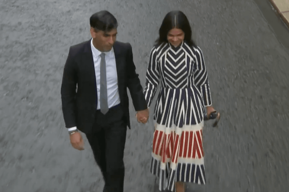 Rishi Sunak's wife's dress during his resignation speech has everyone making the same joke