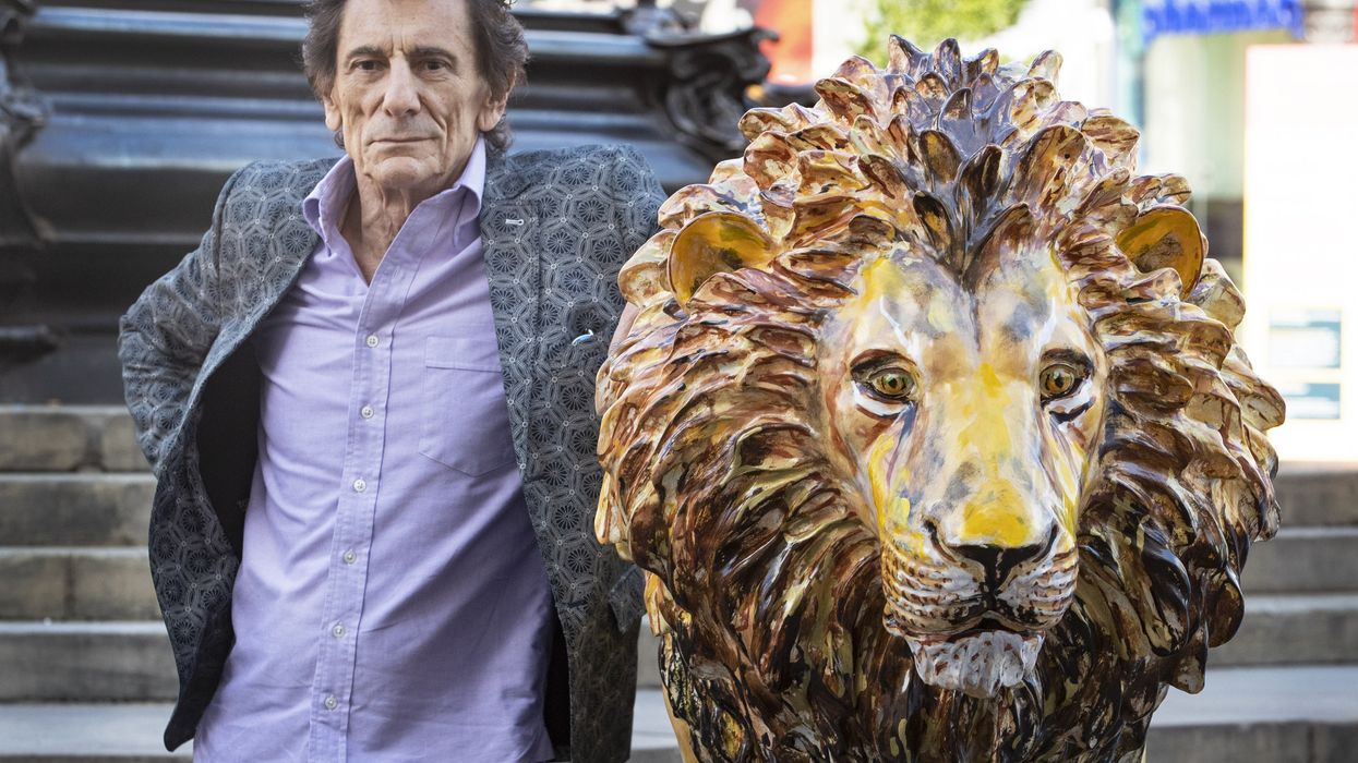 Rolling Stones guitarist Ronnie Wood during the launch of the Tusk Lion trail at Piccadilly Circus in London (Joshua Bratt/PA)