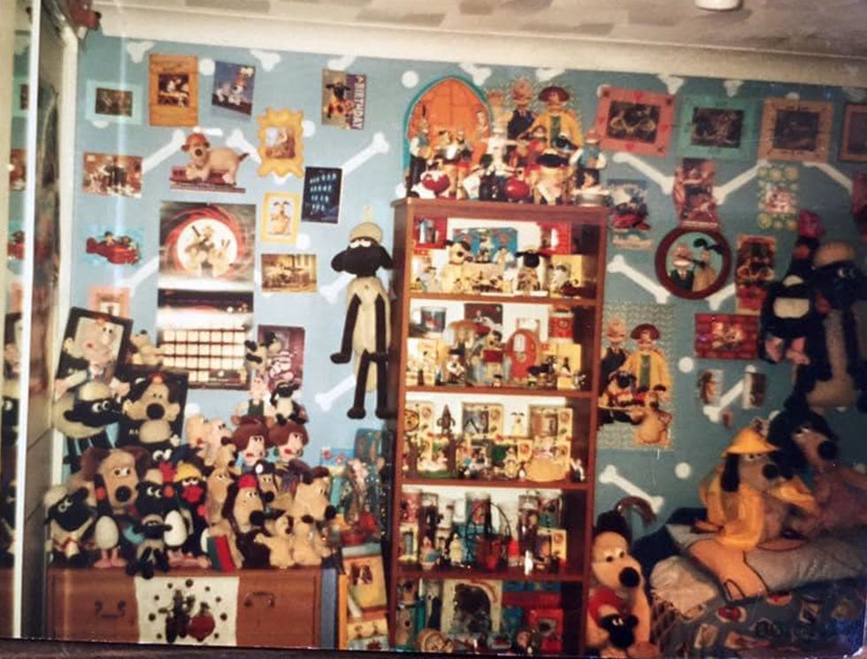 Room filled with Aardman Animation items