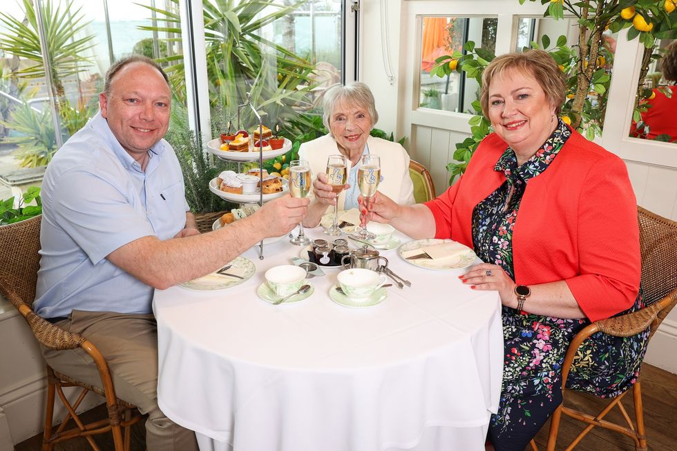 Rose Tresadern, 80, together with children Barry and Julie Tresadern, who scooped \u00a31 million on the lottery after playing numbers chosen by Mrs Tresadern's late husband Derek Tresadern (Kieran Cleeves/PA Media Assignments/ PA)