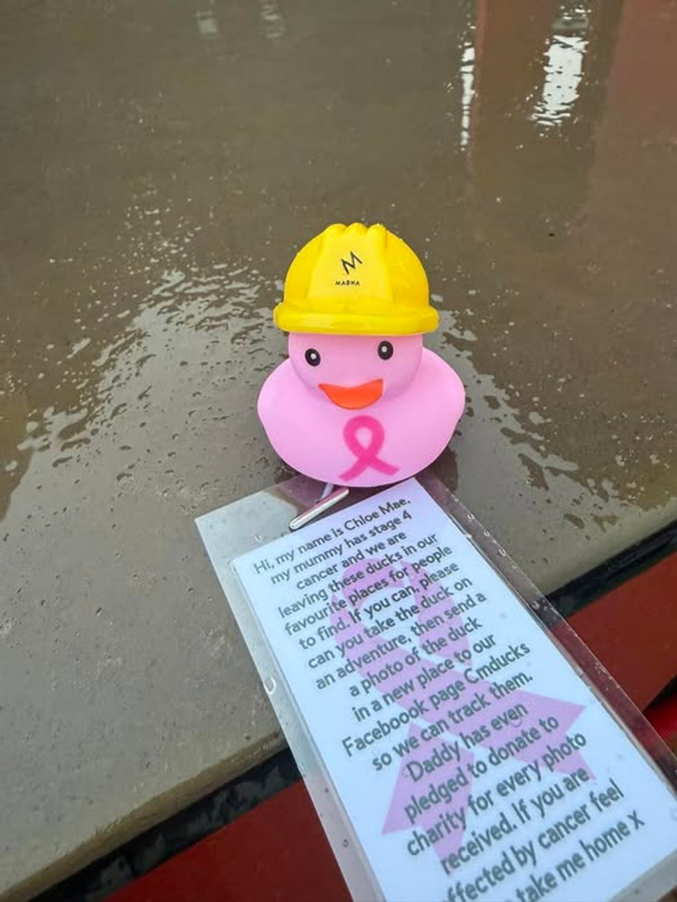 Rubber duck with tag