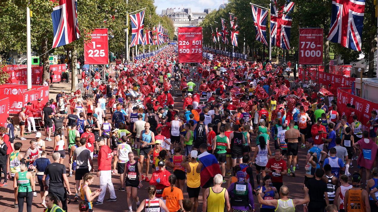 Runners after finishing the Virgin Money London Marathon (PA)