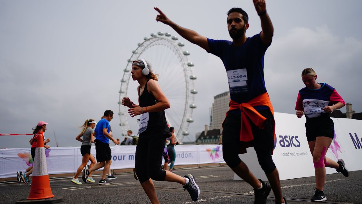 Runners on Westminster Bridge taking part in the Asics London 10k (PA)