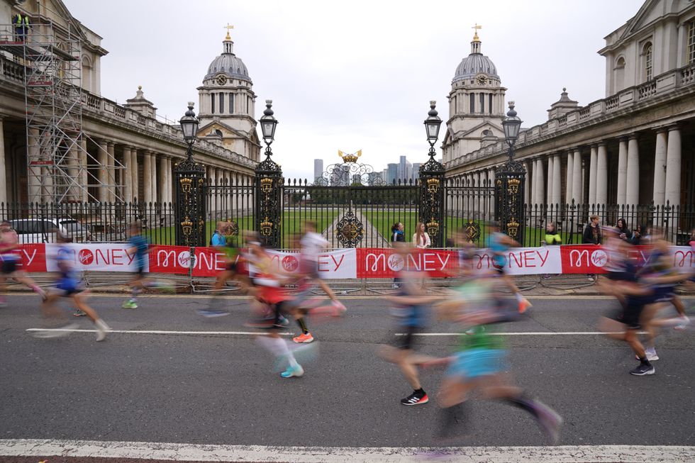 Runners pass the Old Naval College, Greenwich (Jonathan Brady/PA)