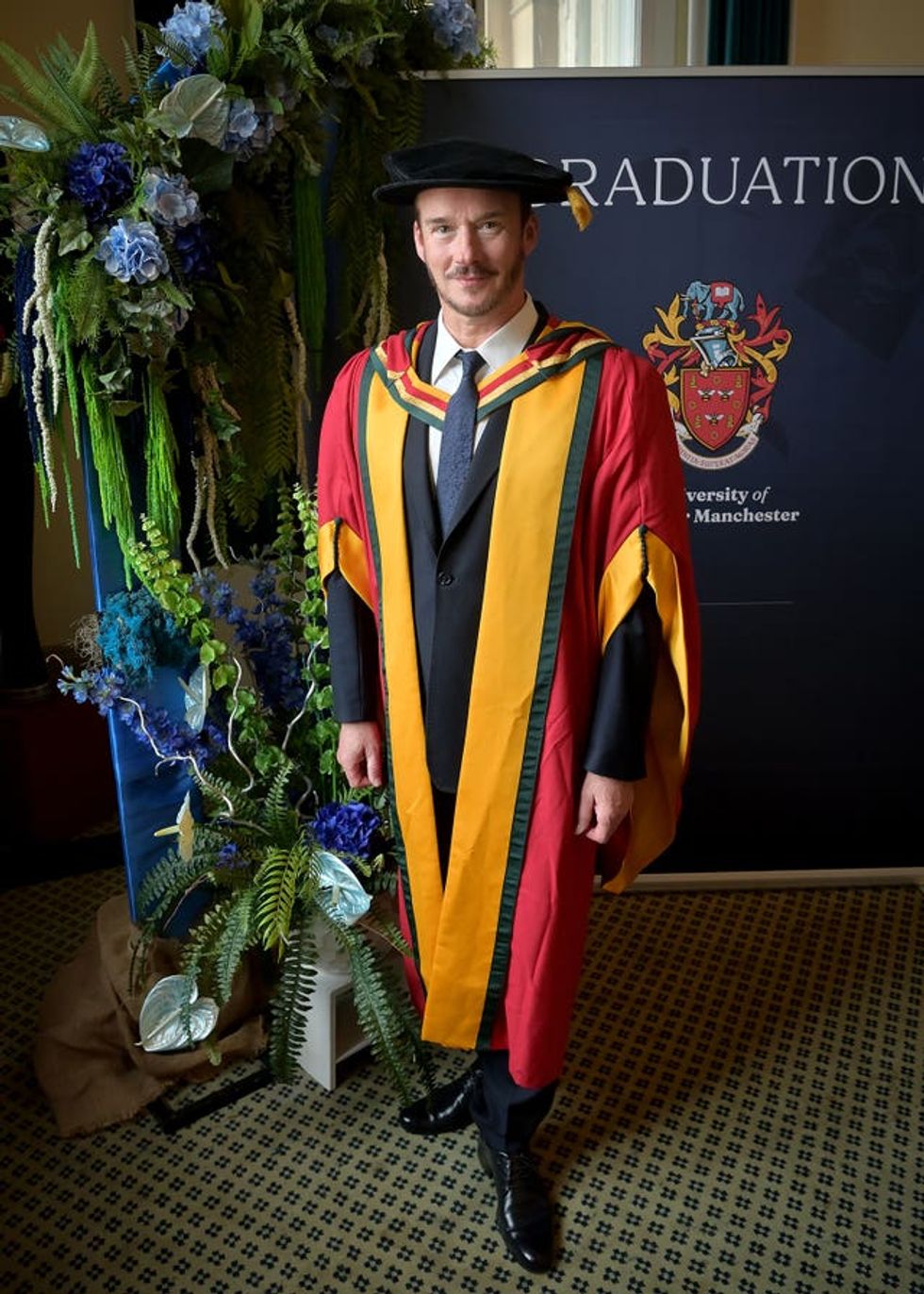Russell Watson after being awarded an honorary degree by the University of Greater Manchester