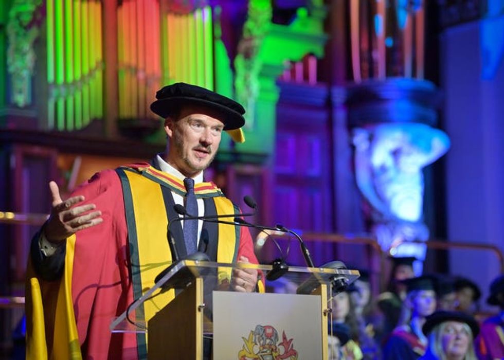 Russell Watson at a doctorate ceremony at the University of Greater Manchester