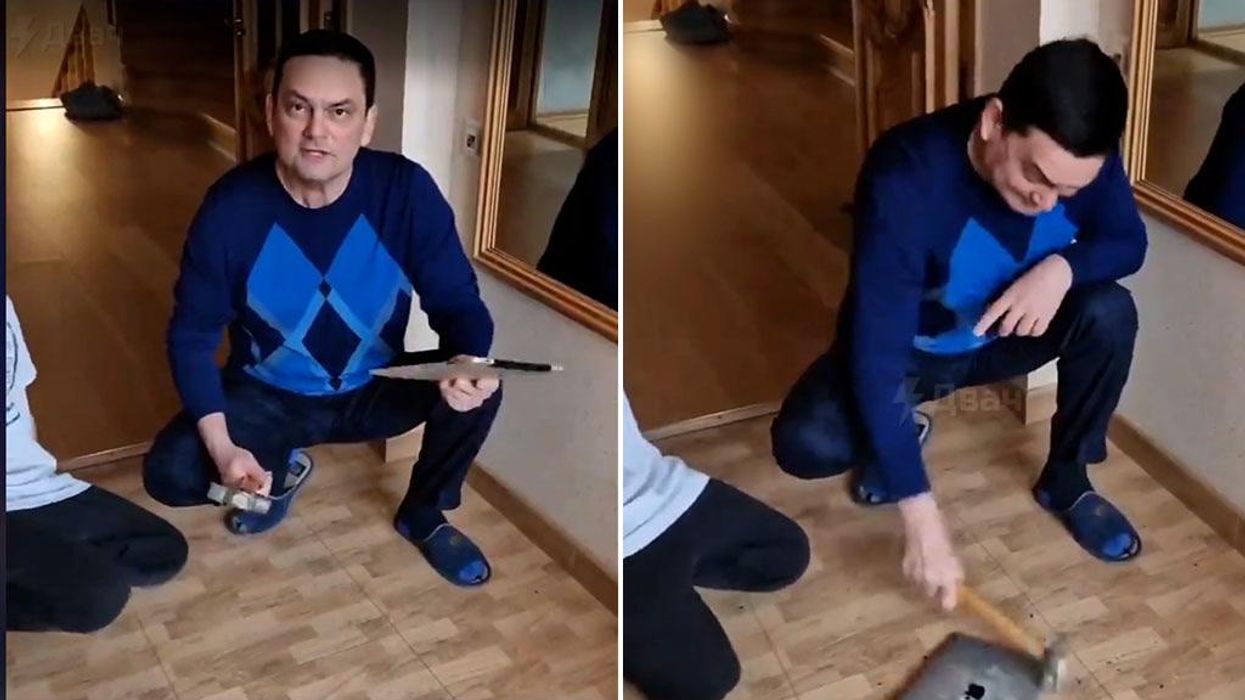 Russian man goes viral after smashing up his iPad in response to US sanctions