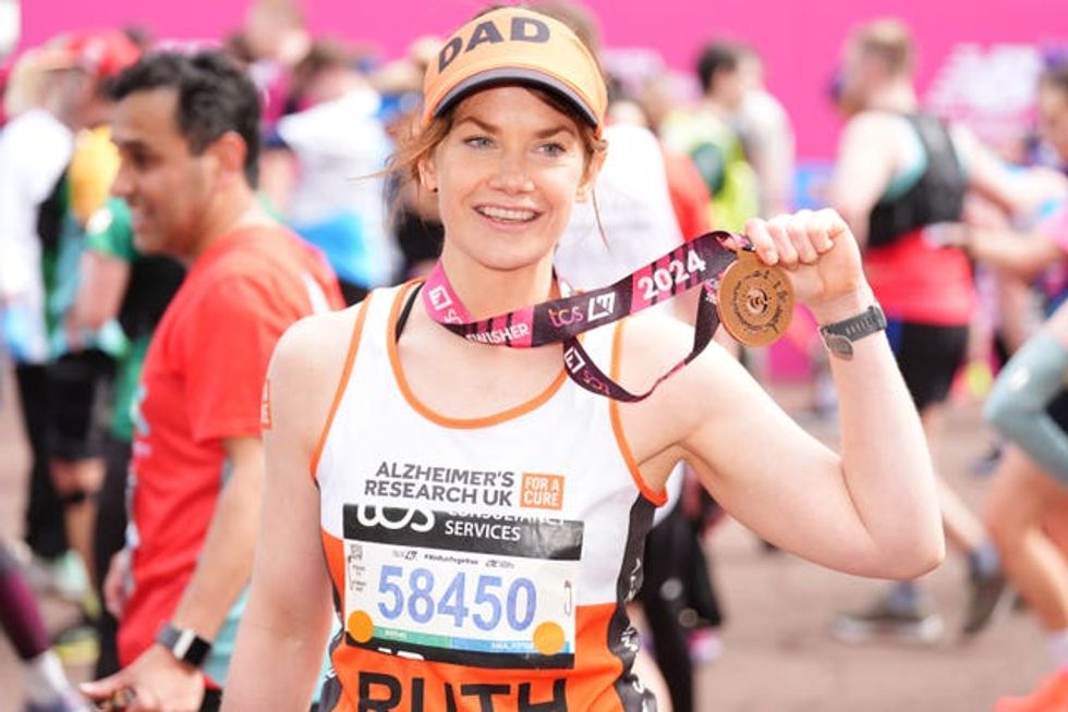 Ruth Wilson with her 2024 TCS London Marathon medal after running for Alzheimer\u2019s Research UK
