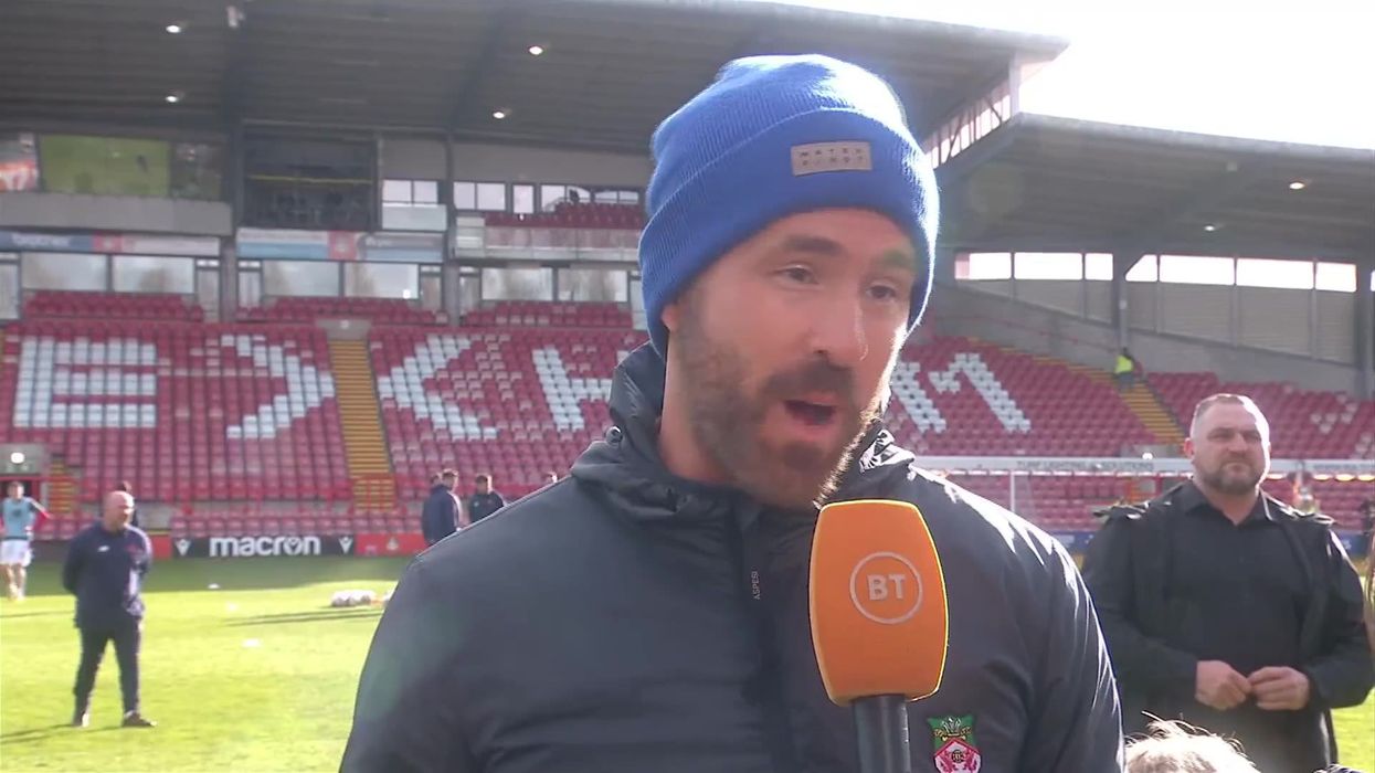 Ryan Reynolds threatens to break goalkeeper's ribs after sensational Wrexham win