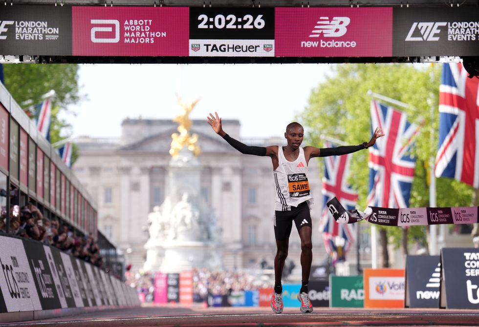 Thousands of runners cross the finishing line of London Marathon