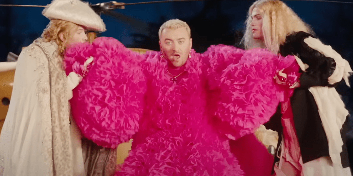 sam smith red dress SAM
