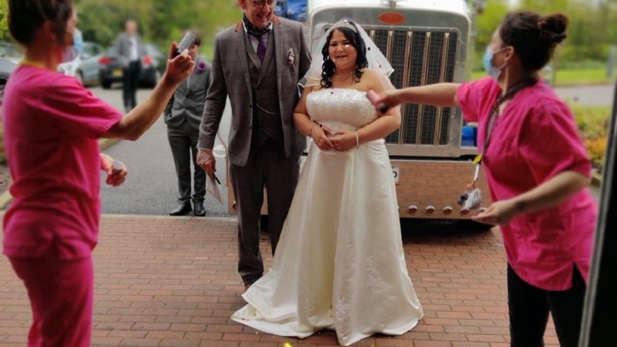 Sarah and Dave Thomas after their wedding