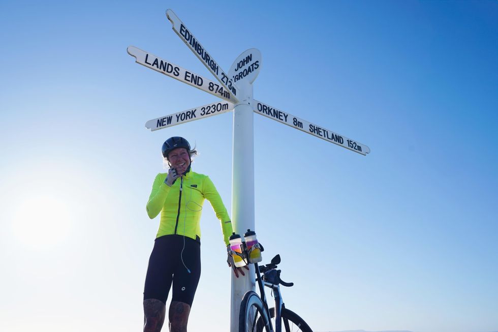 Cyclist with rare condition breaks record for cycling length of UK and back