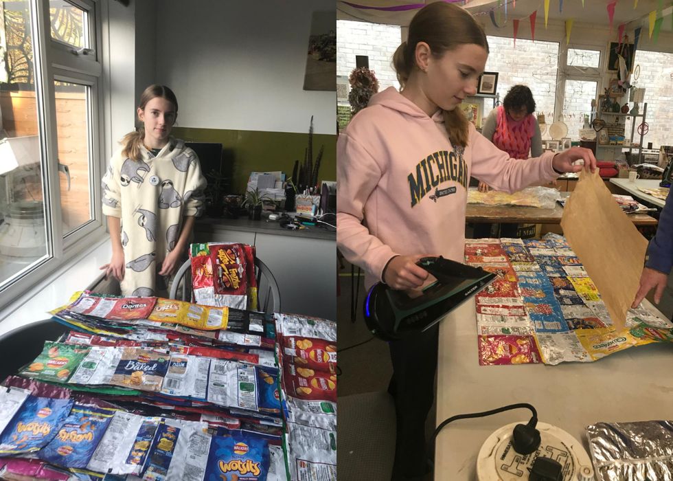 Teenager makes survival blankets from crisp packets to ‘make a difference’