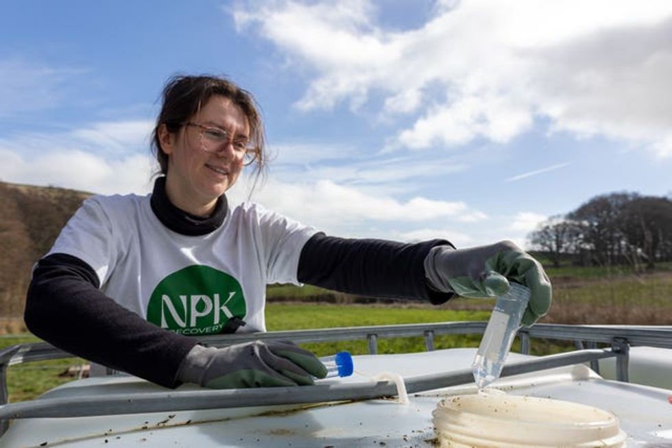 Scientist Olivia Wilson runs a test for the fertiliser
