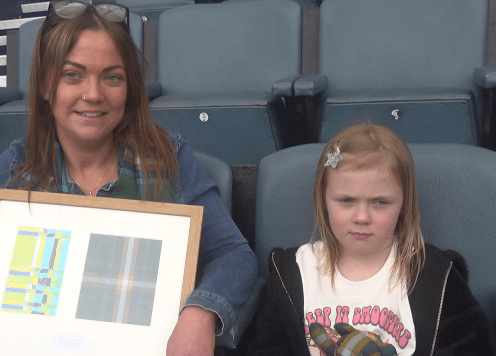Scotland's youngest tartan designer Indie, aged six, and mother Jodie Menzies