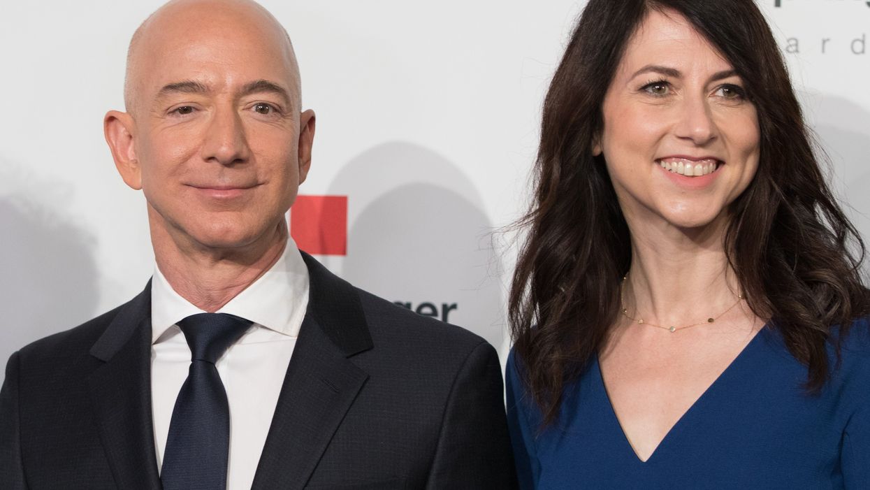 <p>Scott with ex-husband Jeff Bezos.</p>