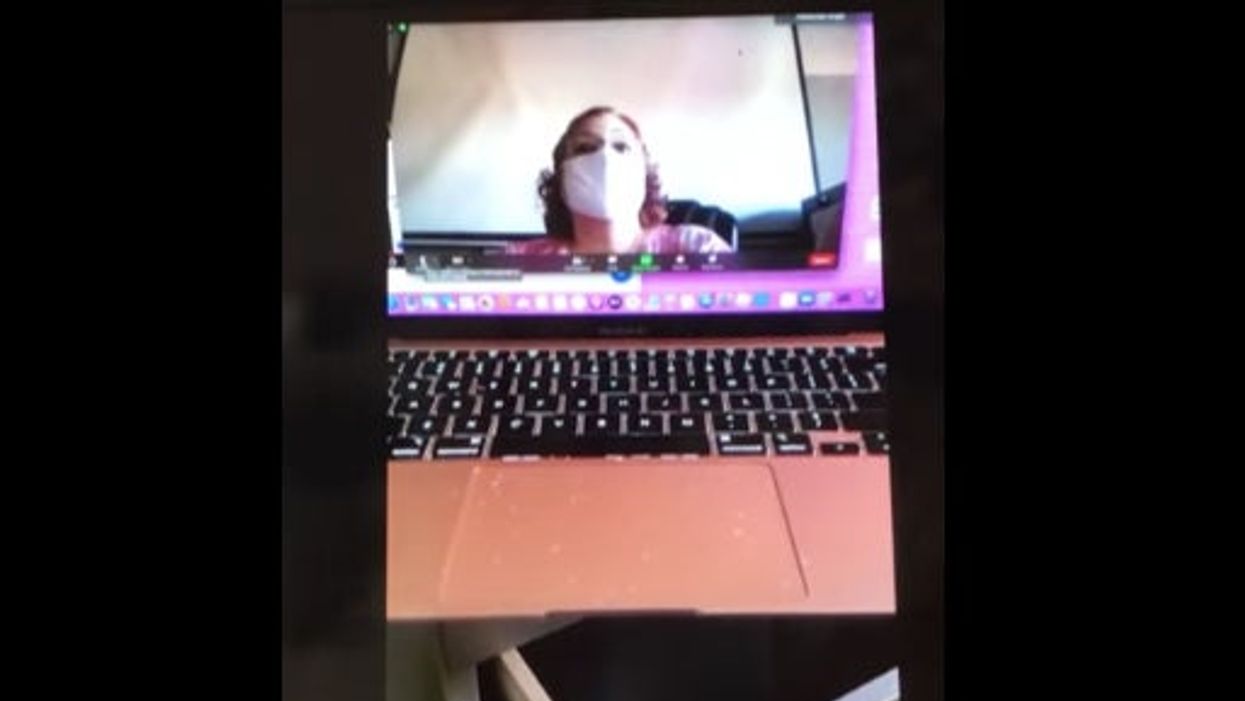 Screengrab of teacher zoom call