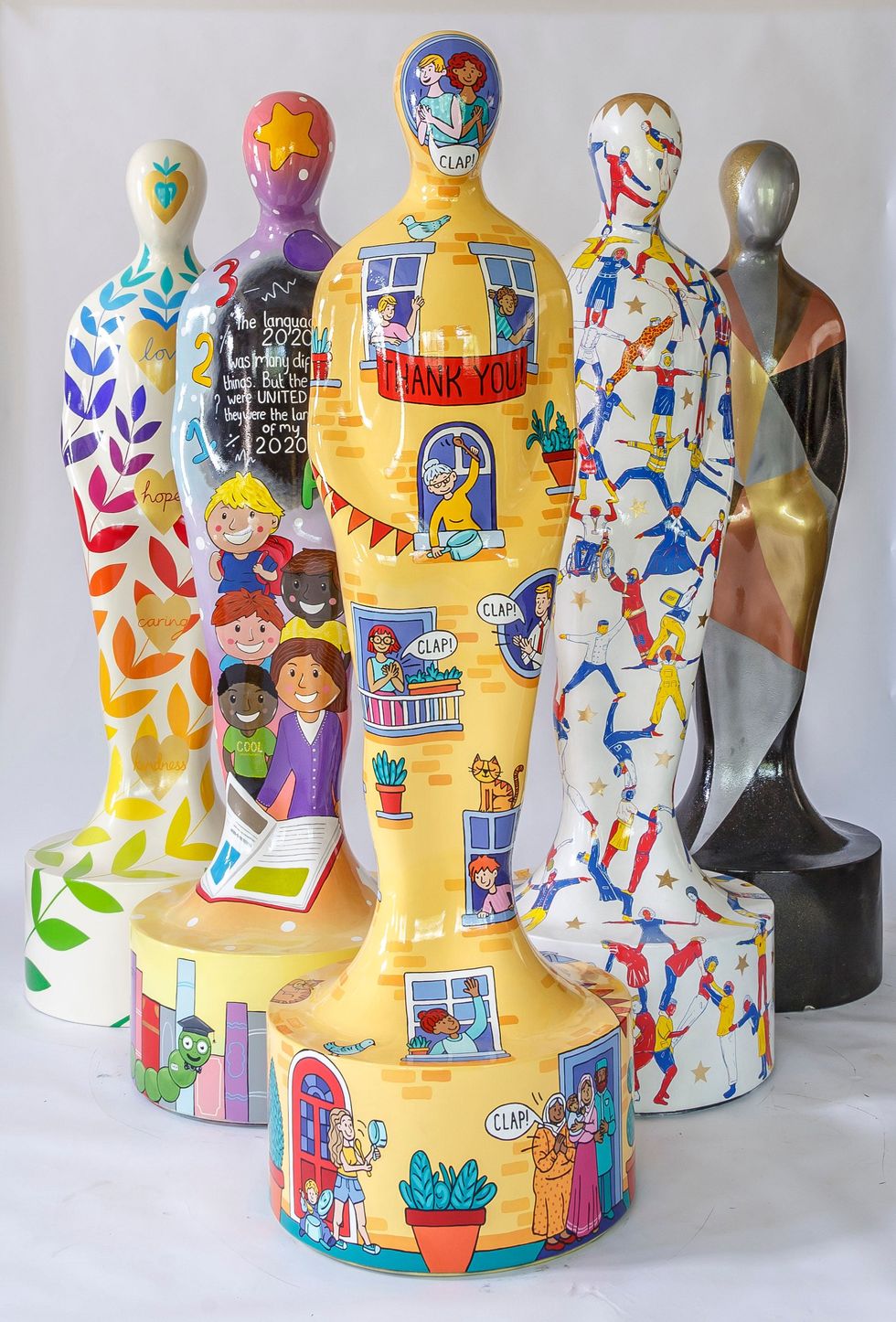 <p>Sculptures from the Gratitude exhibition (David Oates/PA)</p>