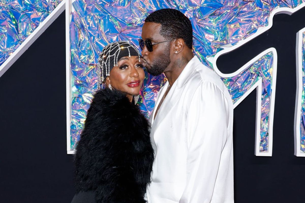 Sean "Diddy" Combs and his mother Janice Smalls Combs attend the 2023 MTV Video Music Awards in Newark, New Jersey