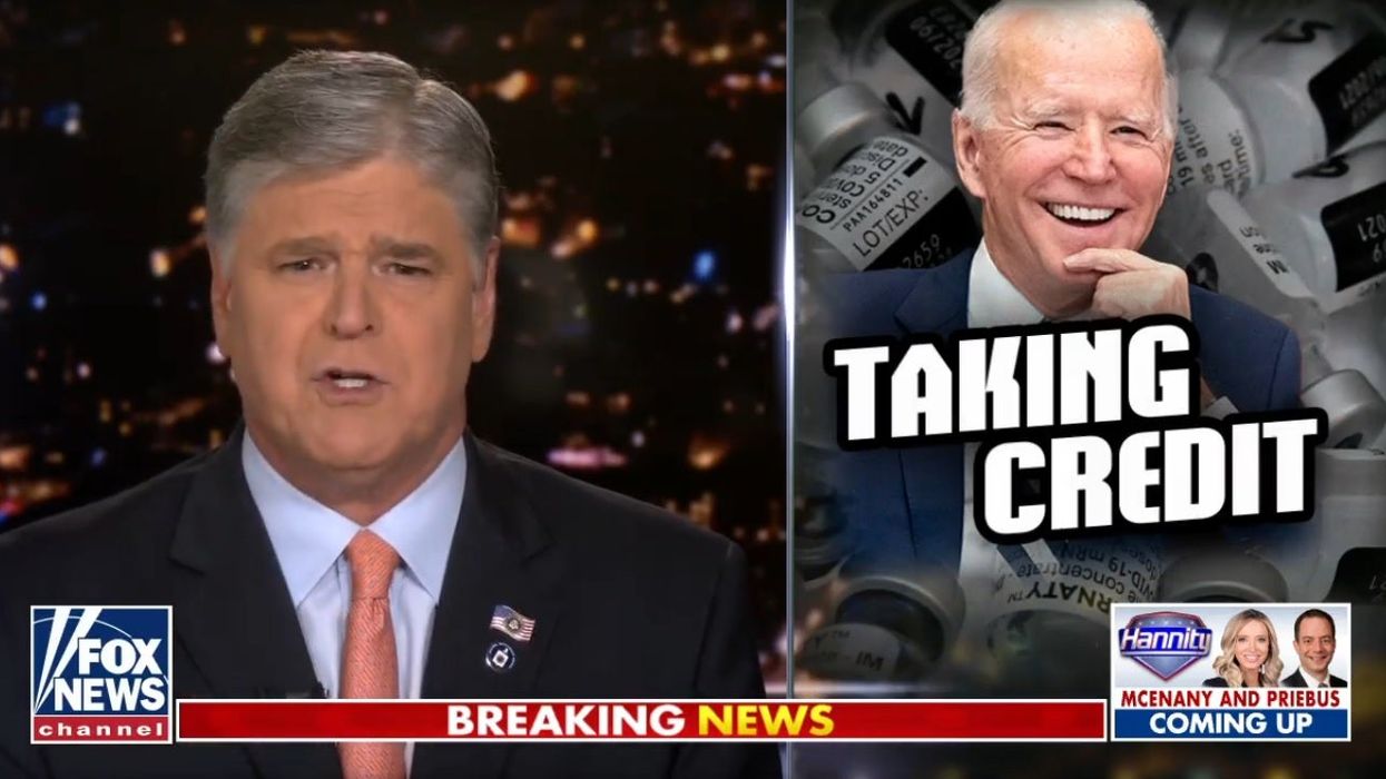 <p>Sean Hannity was laughed at for his assessment of Joe Biden’s speech</p>